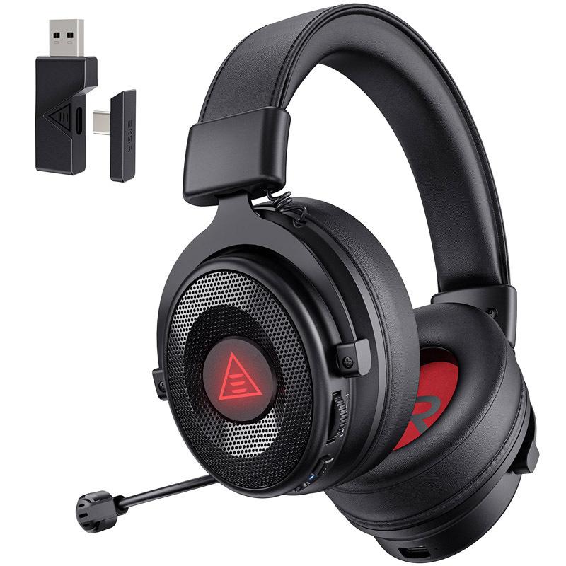 E900BT Wireless Gaming Headphones with PC Microphone, Surround Sound 7.1, Ultra-low Latency of 20MS, Bluetooth 5.3, USB 2.4G with 50 Hours Battery