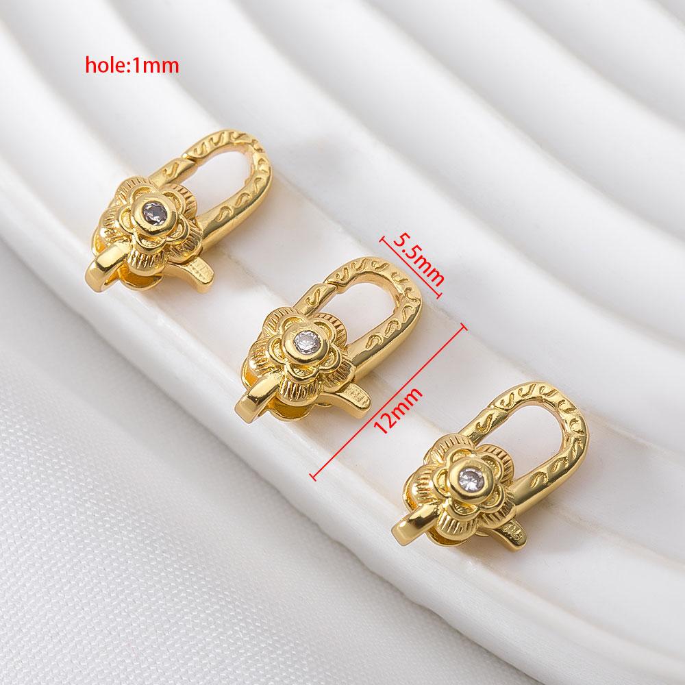 

18K Gold Plated Flower Lobster Clasps Plum Blossom Locks for Bracelets Jewelry Connector Clasps DIY Necklaces Making Accessories 2pcs 5.5x12mm