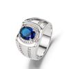 WOSIKATE Anello da Uomo Trendy Zaffiro Rame Con Zirconia Gioielli da Matrimonio moda Anello da Business Regalo per Feste Misura 6-10