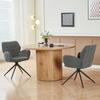Swivel Dining Chair (Set of 2) Armchair with Metal Legs, Leisure Chair, Velvet-like Fabric, Dark Gray