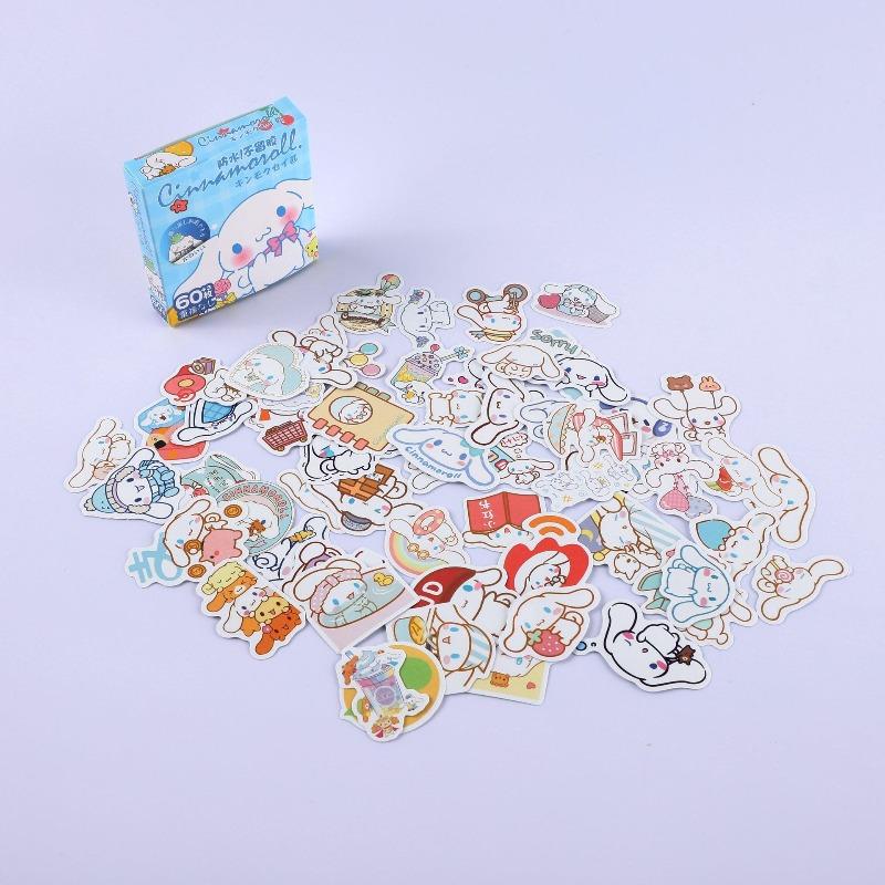 

2026 NEW 60Pcs Hello Kitty Kuromi Cinnamoroll Pochacco Stickers for Kids Girls DIY Laptop Phone Diary Cute Cartoon SanrioSticker (As shown-669)-