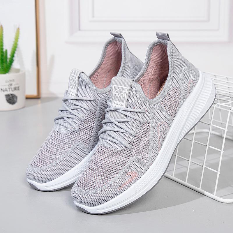 

Мода Новый дизайн женские кроссовки 2024 Весна кроссовки женские на шнуровке вулканизированные туфли сетчатые дышащие повседневные туфли Zapatos De Mujer 41 серый