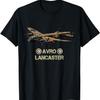 MenS 100 Cotton TShirt WWII AVRO Lancaster Heavy Bomber Graphic Tee Black Vintage Aviation Design Casual Shirt for Men