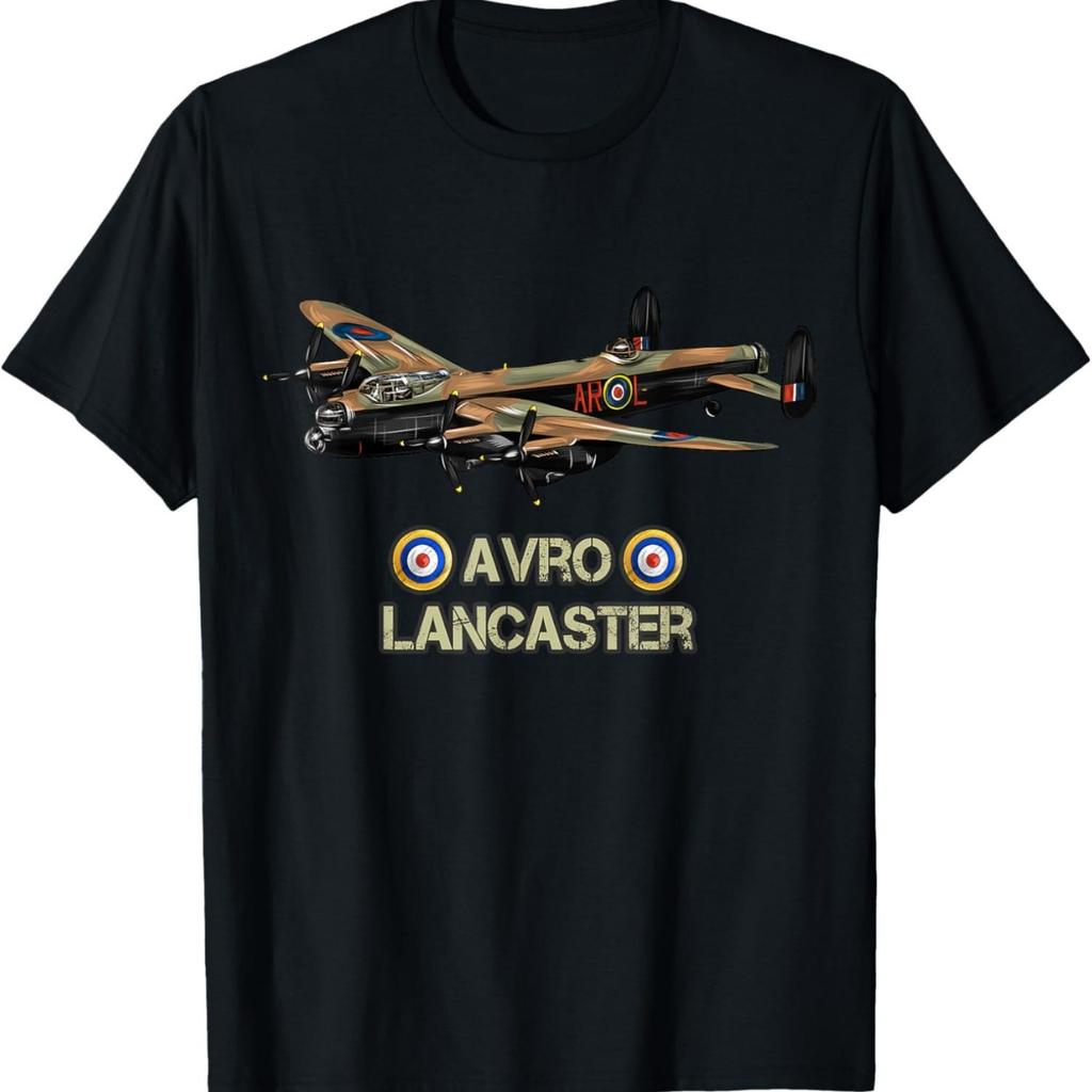 Men'S 100% WWII AVRO Lancaster Heavy Bomber Graphic Tee Black Vintage Aviation Design Casual S