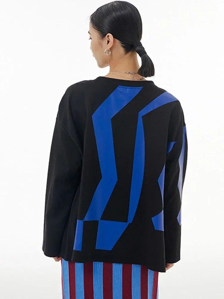 Xitao Lässiges Langarm-T-Shirt für Damen, lockeres Oberteil, HQQ1988