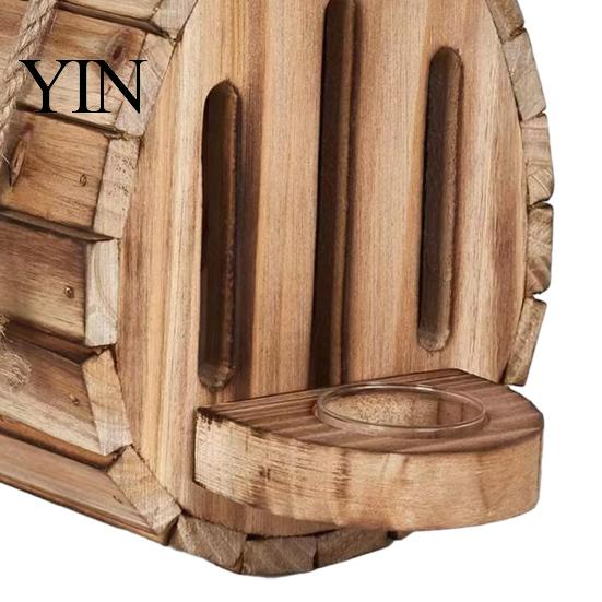 Butterfly Feeder Wooden House And Feeder, Outside Hanging Shelter, Teardrop Shaped for Garden Decoration Pollinator Habitat Friendly