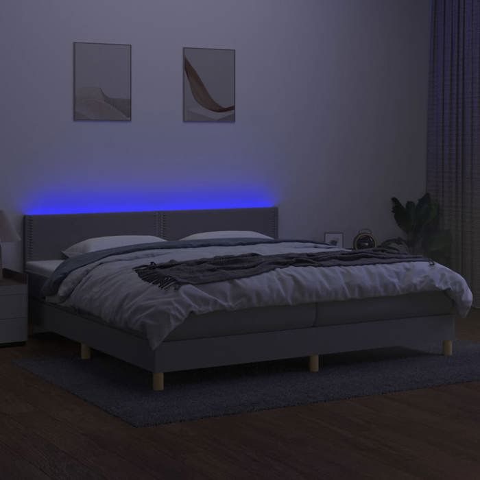 Maison Exclusive - Bettlattenrost Matratze LED Hellgrau 200x200 cm Stoff