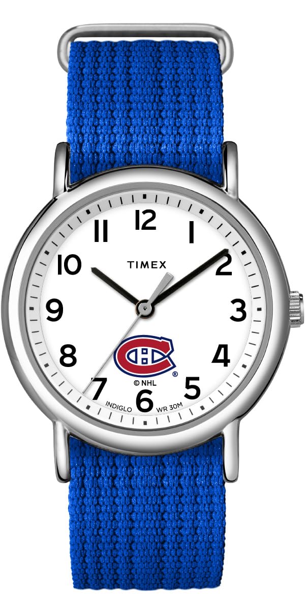 

Timex Men s EasyReader 38mm Watch - Montreal Canadiens with Extended Band, Blue, Blue