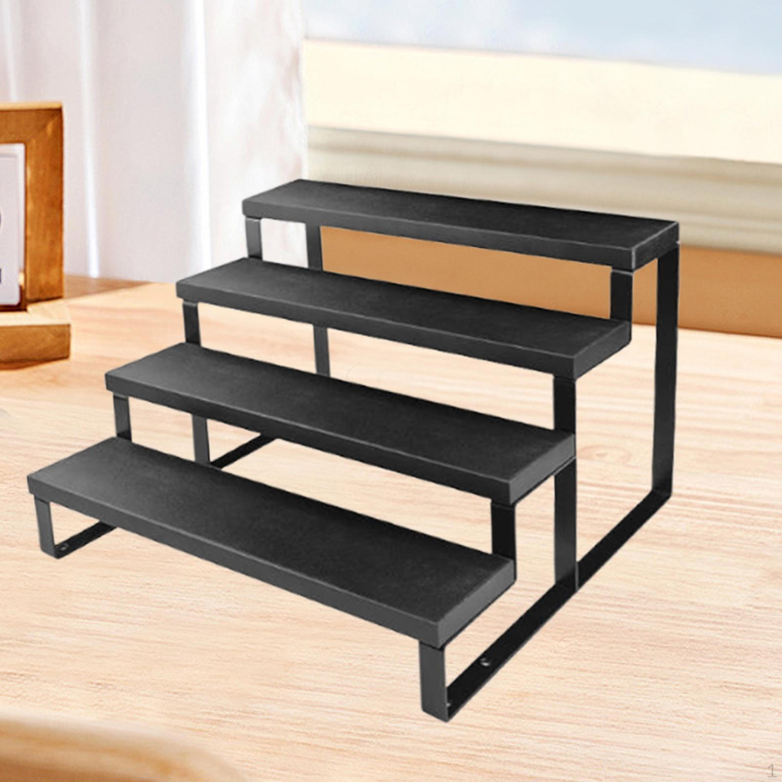 4-ярусная подставка-витрина для кексов и десертов, металлическая полка для цветочных горшков, для парфюмерии чёрный