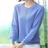 Lässiger Pullover Lockerer Pullover für Damen Langärmliger Dünner und Vielseitiger Strickpullover Basisschicht für Frühling und Herbst
