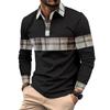Harajuku Hip-hop Street Style Men's Long-sleeved Lapel Polo Shirt Plus Size Loose Comfortable Long-sleeved Sweatshirt