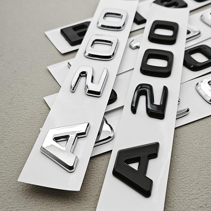 3D ABS A180 A200 B180 B200 Logo Emblem Letters Sticker Car Trunk Badge For Mercedes Benz Auto Accessories