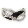 Silver Ring 'Romy' Black White (rhodium) - 9 Mm