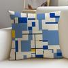 M-Mondrian Style Cushion Cover Cushion Cover Pillowcase, Anti-Mite Invisible Zipper, Linen Sofa Cushion