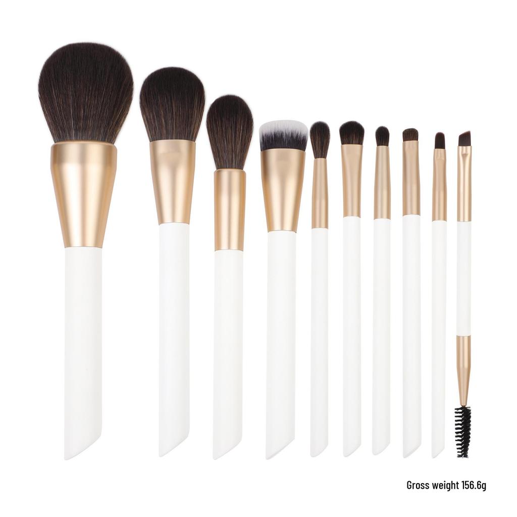 10-Piece Makeup Brush Set: Soft Powder, Eyeshadow, Blush, Highlight Brushes for Beginners