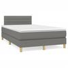 Vidaxl Letto Continentale Con Materasso, Grigio Scuro, 120X190Cm Tessuto