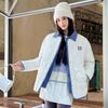 Winter Warm Stylish Womens Cotton Coat with Shirt Collar Lightweight and Simple Design