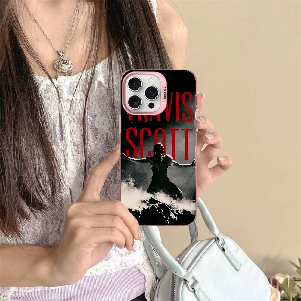T-Travis S-ScottS Singer Phone Cover For IPhone 16 15 14 13 12 11 17 Pro Max Plus Color Silver Shell