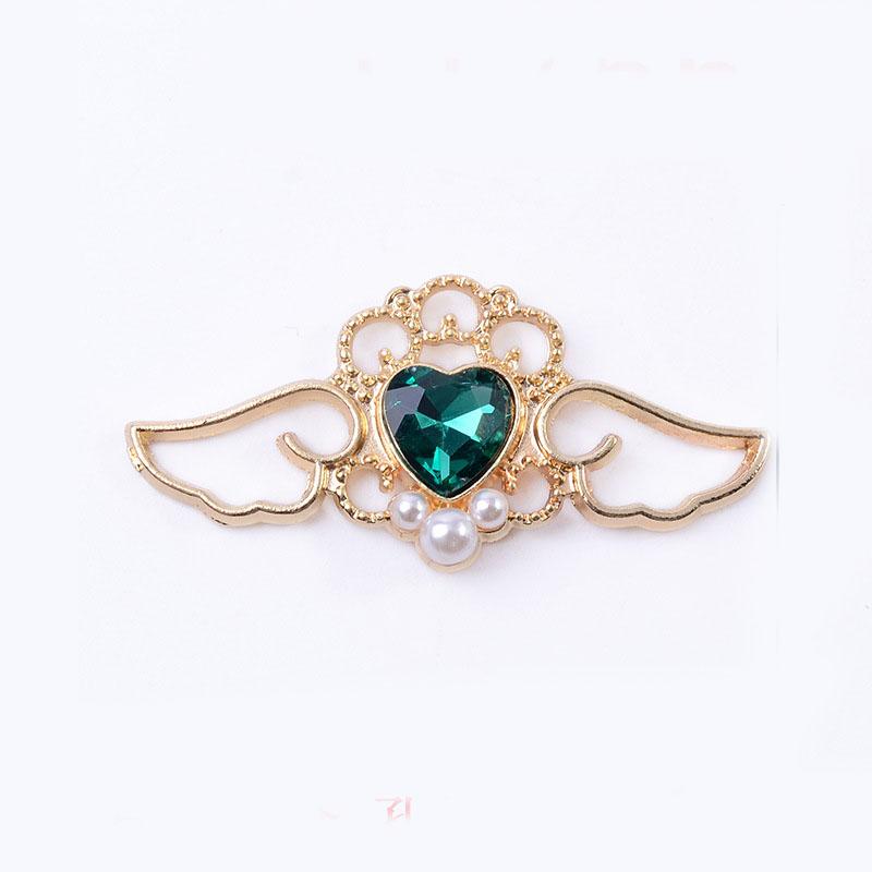 Engood 100Pcs Rhinestones Angel Wings Love Button Sewing Trim Embellishments Craft Wedding Headband DIY Jewelry Necklace Earring