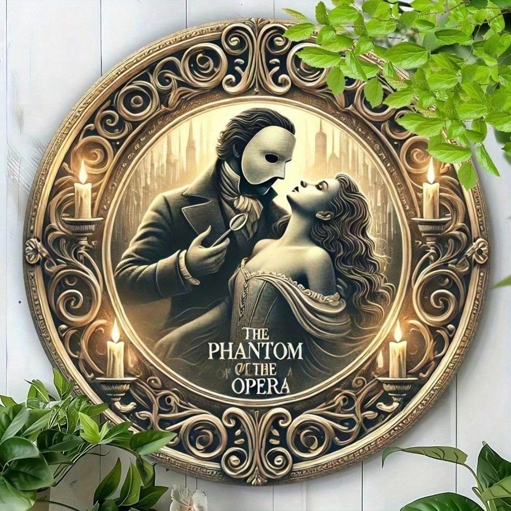 

Vintage Opera Tin Sign Retro Metal Poster 8 Inch Round Wall Art for Home Bar Cafe Decor різнокольоровий