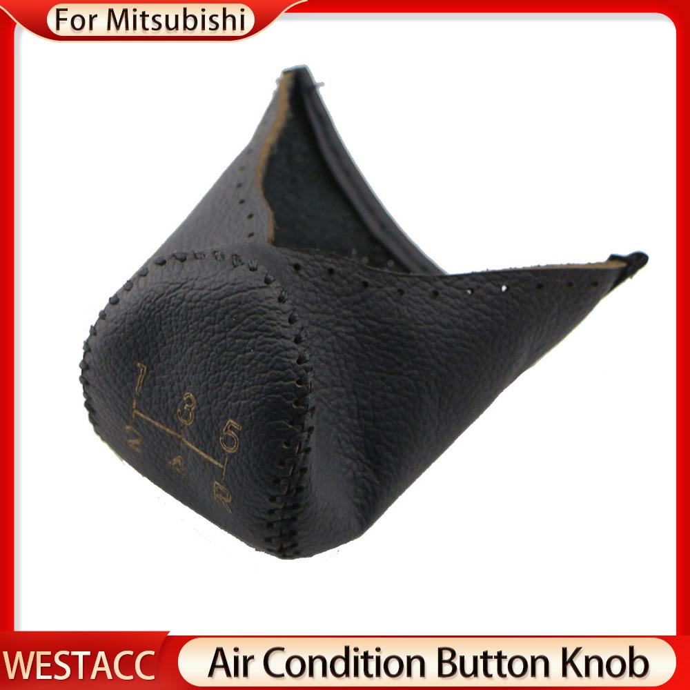 Echtes Leder Auto Getriebe Kopf Schaltknauf Abdeckung Getriebe Halsbänder für Mitsubishi Galant Outlander Lancer Evolution Pajero ASX AT
