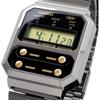 Casio A100WEGG-1A2 Digital Watch Men's Retro Design Black Gold Stainless Steel