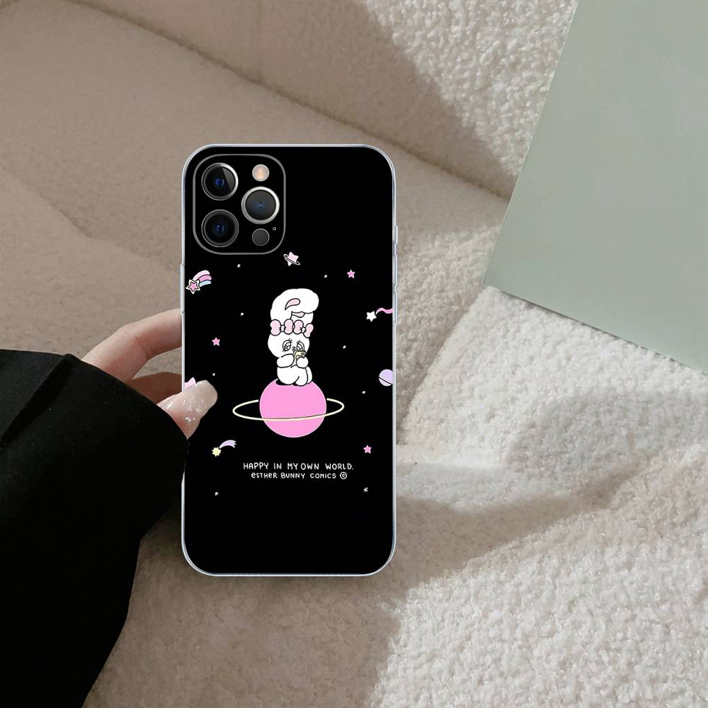 

Cute E-EstherS Bunny Rabbit For IPhone 17 Air 16 Pro Max 15 14 13 12 11 Plus Phone Case iPhone 15 pro