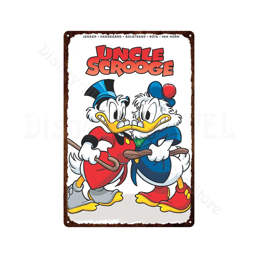 Metal Signs Donald Duck Uncle Scrooge Classic Animation Metal Poster Decorative Tin Painting Vintage Retro Kid Room Decor