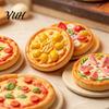 Handmade Jewelry Making Components 2Pcs Mini Resin Pizza Ornaments, Realistic Miniatures, Tiny Small Knick Knacks Food Ornaments for DIY Craft