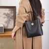 Leather Bucket Bag, New Large-capacity Handbag, Simple and Versatile Shoulder Bag, Commuter Women's Bag.