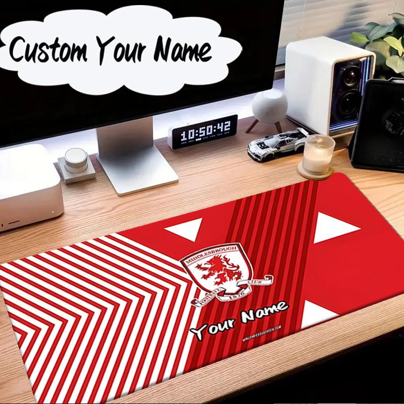 Custom Name Mouse pad Middlesbrough Football Club Crest Mouse Pad Desk Mat, Non-Slip Rubber Backer Pad For Computer Notebook Gaming Mouse Pad Gift