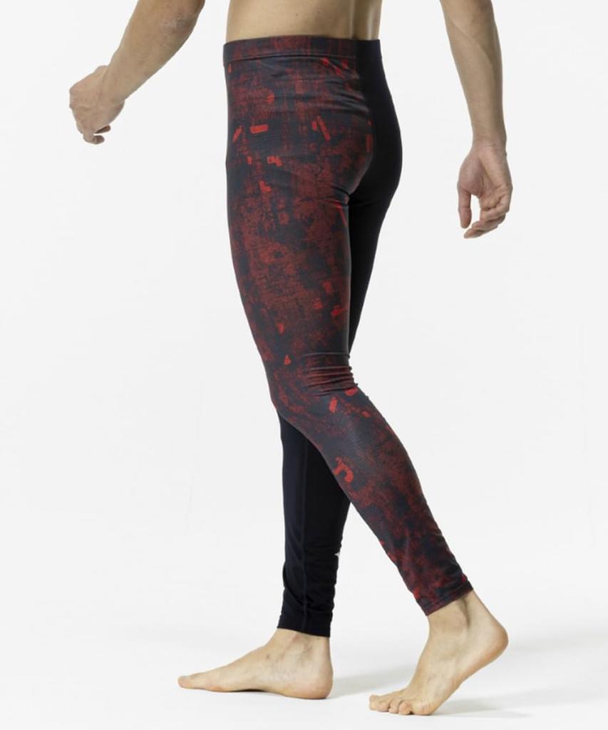 Mizuno Graphic Long Size Red Baseball/Softball Fleece-Lined Tights, L,
