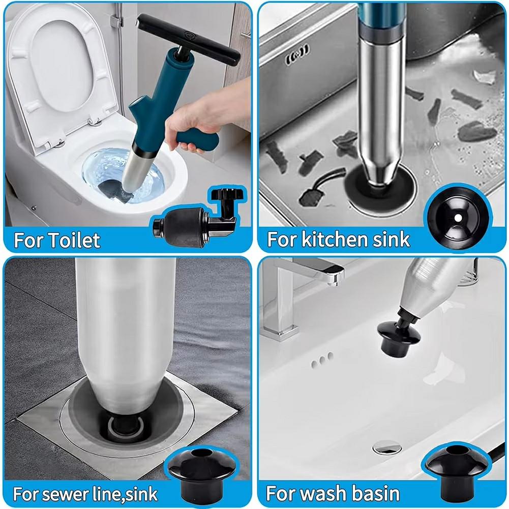 Toilet Plunger Clog Remover High Pressure Air Drain Blaster for Kitchen Bathroom Pipe Unblocker