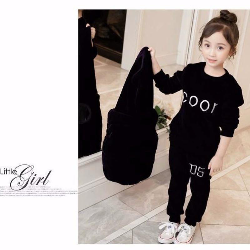 4-12 Years Winter Girls Tracksuit Autumn Teenager Clothes Padded Velvet Jacket + Hoodie + Pant 3Pcs Children's Clothing