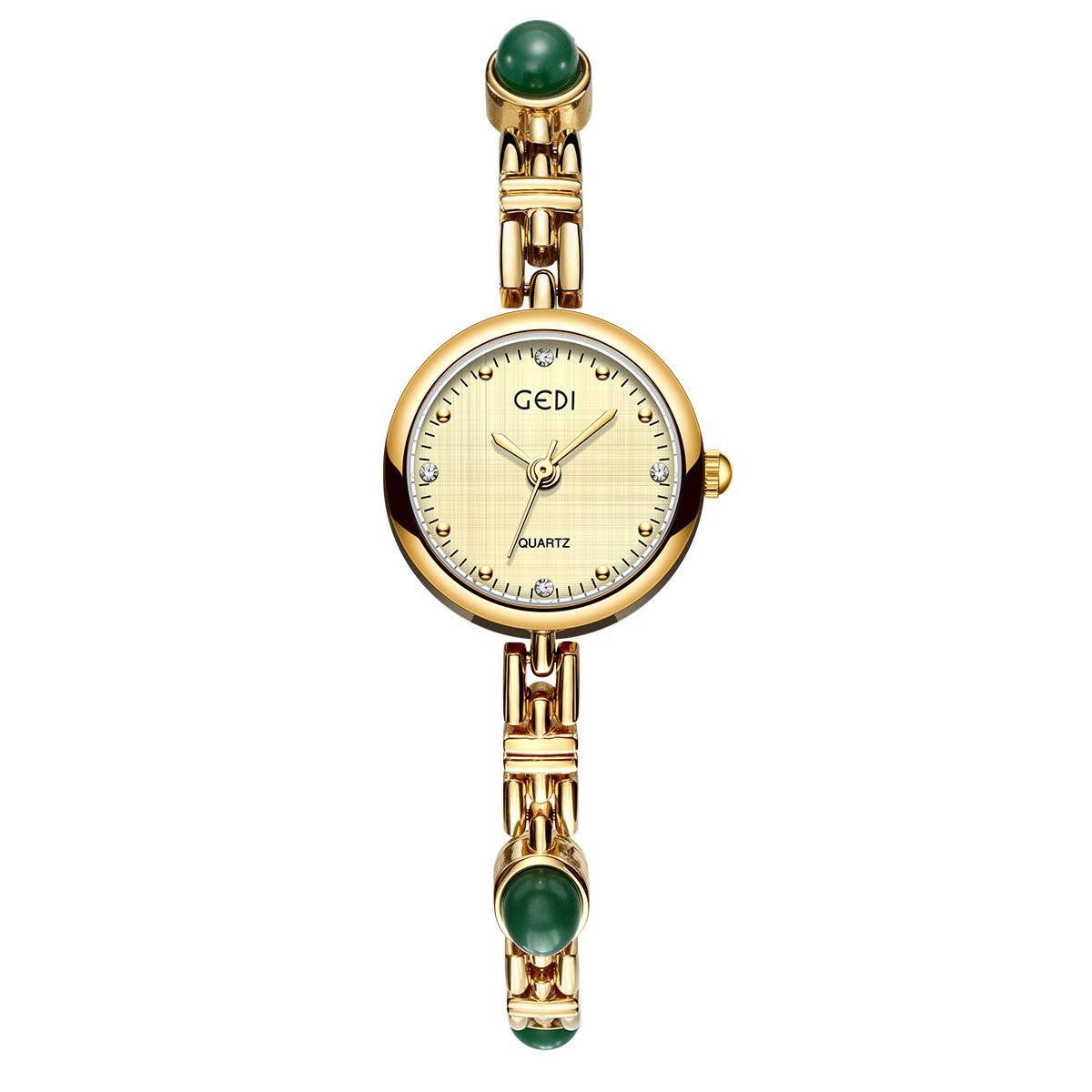

Watch Women S Light Luxury Amber Stone Small Exquisite Fashion Temperament High Sense Chain Belt Niche Quartz Watch
