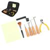 8 Stück Gitarrenreparaturwerkzeug Luthier Wartungsset Kit Zubehör mit Hammer Bürste Zange GT-28