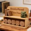 Books Read This Year Counter Plastic Cartoon Dragon Reading Book Tracker Bookshelf Decor For Book Lovers Gift Brown