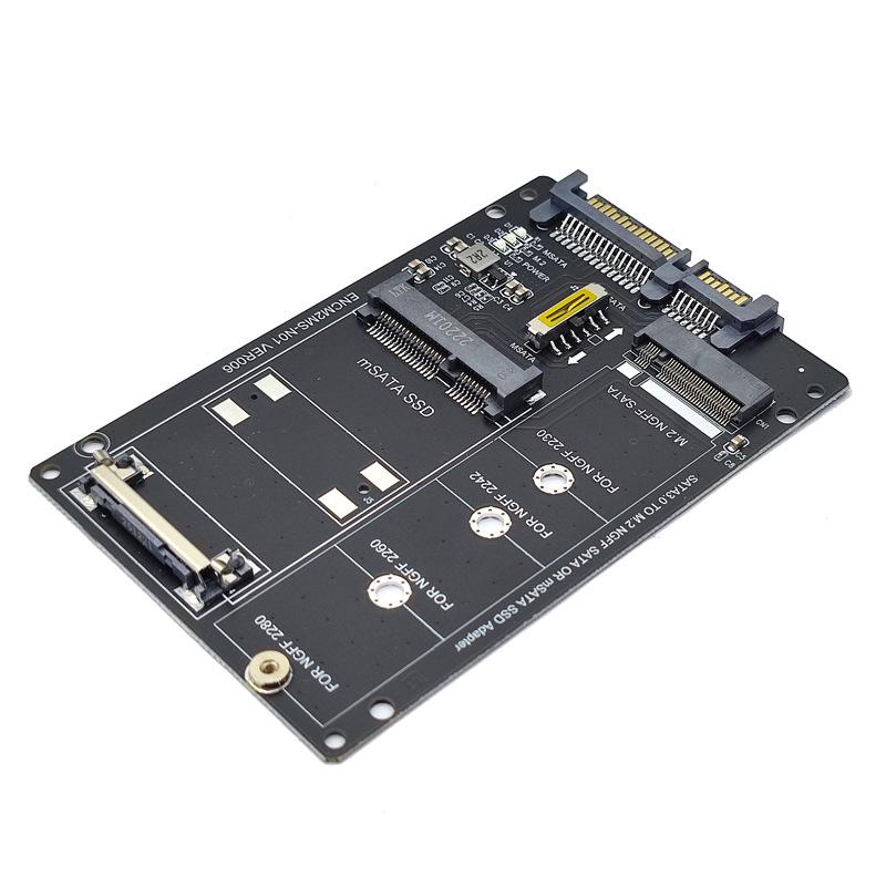 Tarjeta Adaptadora NGFF/MSATA a SATA3 para SSD M.2 KEY B-M a Interfaz 6G