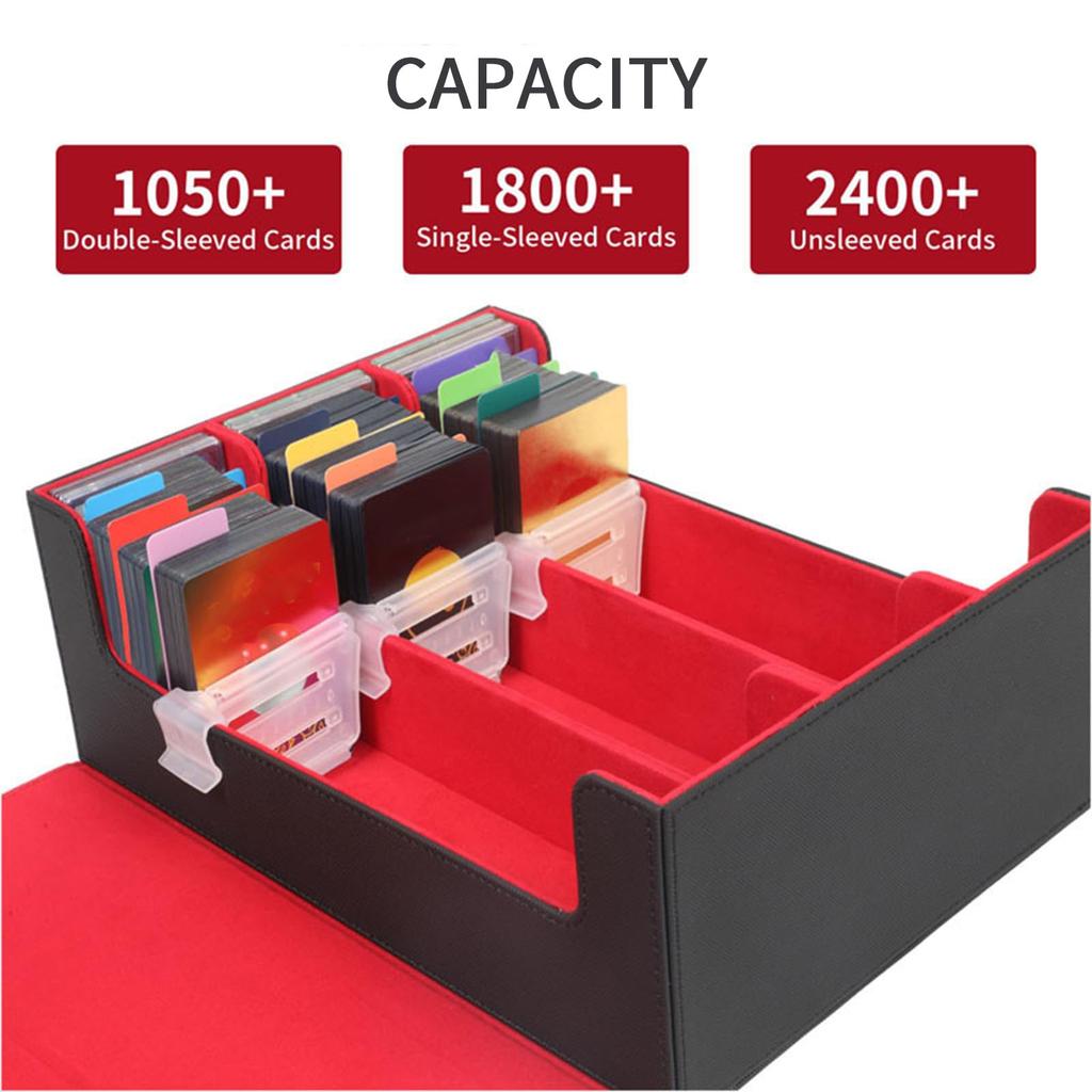 Smine Deck Stor Samlekort Kortoppbevaring Kort Holder 1800 Samlekort Magnetiske Terninger PU for Trading Lasterveske, Kapasitet, Etui, Boks, Etui, Kort,