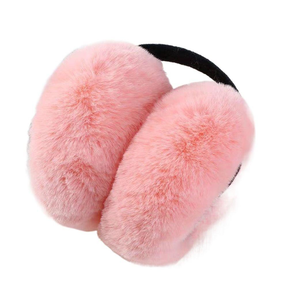 

Модные плюшевые ветрозащитные складные наушники для ушей, студенческие наушники, зимние наушники, наушники для девочек розовый