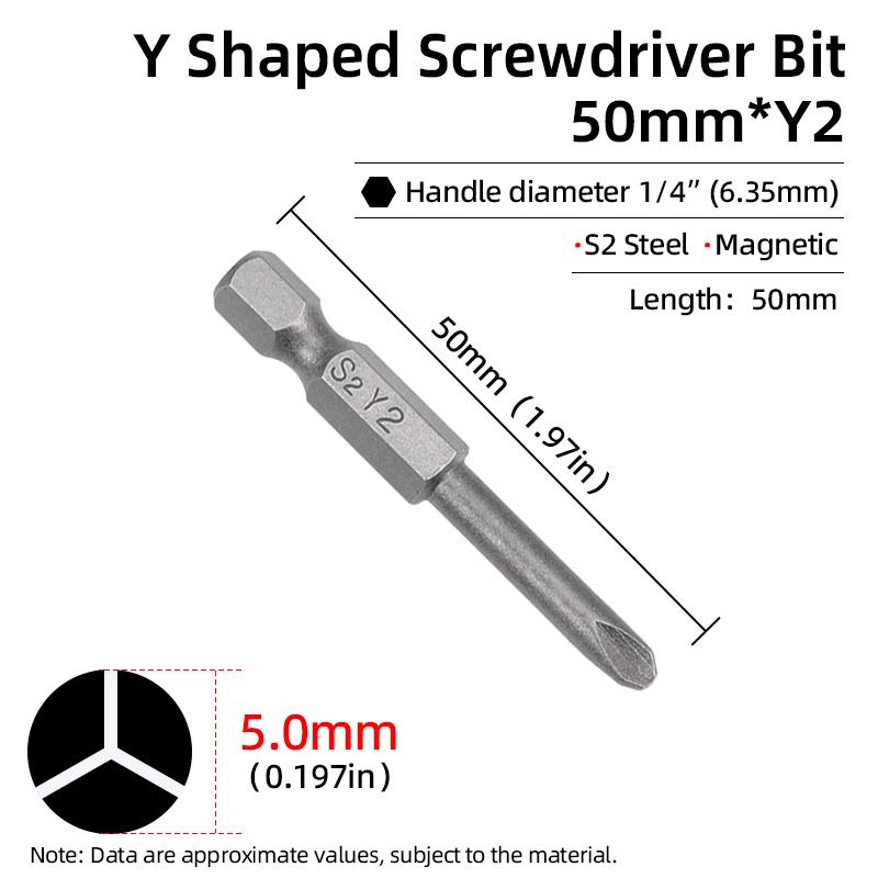

Набор Y-образных бит для отвертки Магнитный Хвостовик 1/4 Шестигранник Головка Y-образного типа Y1 Y2 50 мм Сталь S2 Биты для отвертки Трещотка Гаечный ключ Ручные инструменты
