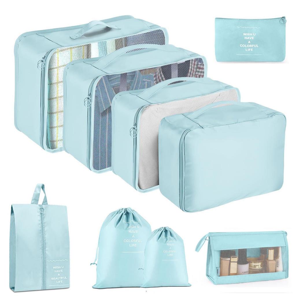 Seven-Piece Travel Storage Set: Wash Bag, Clothes, Underwear Organizer & Folding Sub-Pack