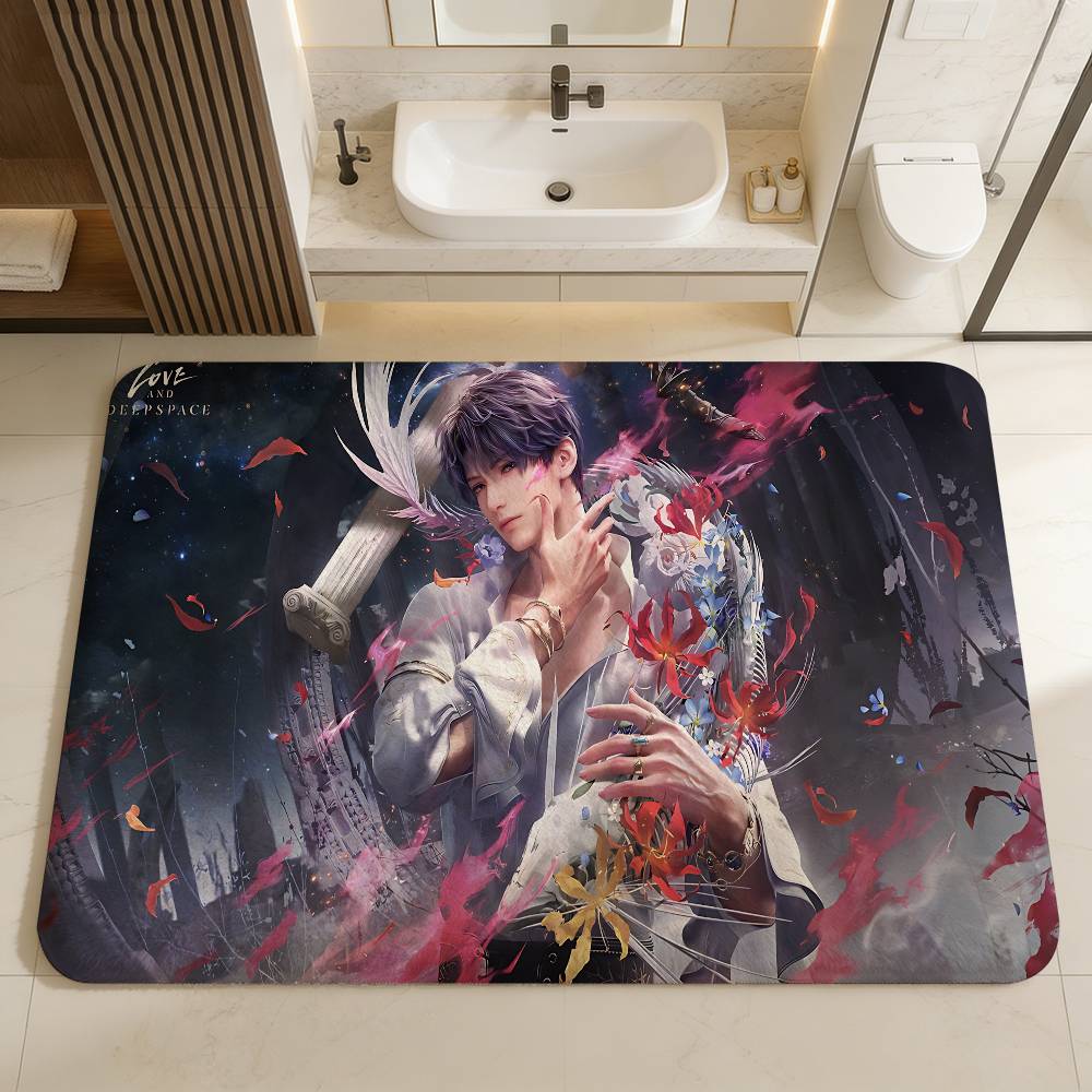 Love And Deep Space Game Hallway Carpet Washable Non-Slip Living Room Sofa Chairs Area Mat Kitchen Doormat Area Rug