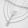 Stylish Stackable Heart Pendant Necklace Set Multilayer Clavicle Chain Gold Jewelry For Casual Or Formal Outfits