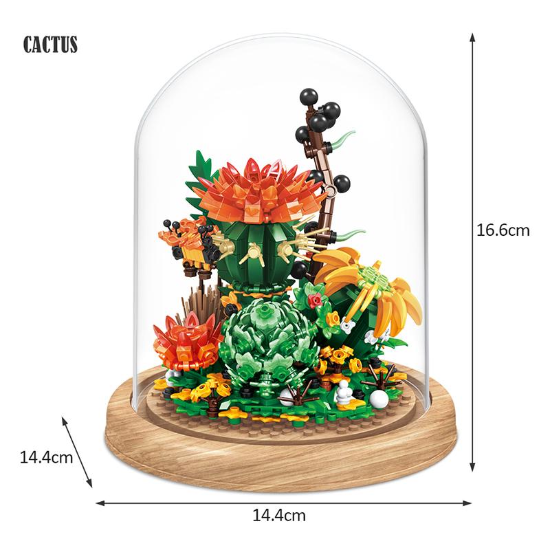 

2023 городской мини-бессмертный цветочный орнамент, модель, строительные блоки, друзья, роза, украшение дома, сделай сам, растения, цветы, кирпичи, игрушки Cactus no box
