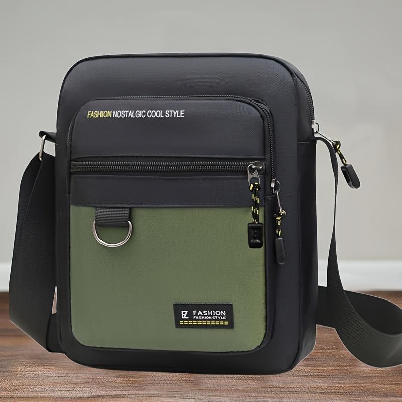 Borsa Diagonale Casual da Uomo in Tessuto Oxford Moda Borsa da Uomo Borsa a Spalla