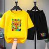 Summer Clothes Boys Girls Age 3-12 Tee+shorts suit Children Short Sleeve T-shirts Child  Casual Pink Black Fashion Game graphics