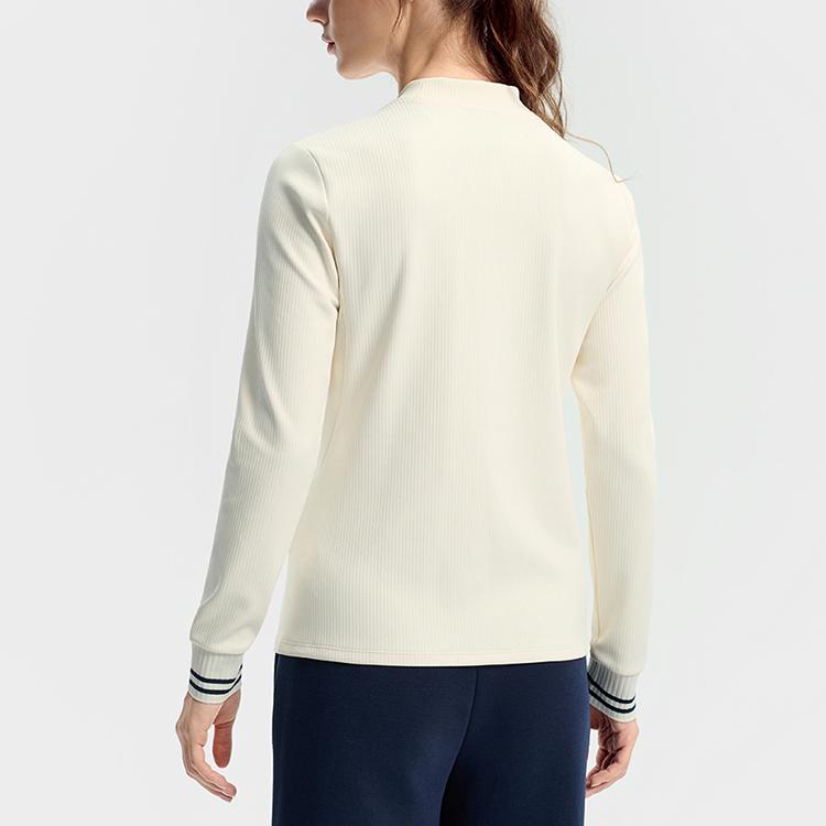 Fila Tennis Simple Classic Casual Comfortable Versatile Slim Fit Long Sleeve T-Shirt Women Tops White A11W543218FWT