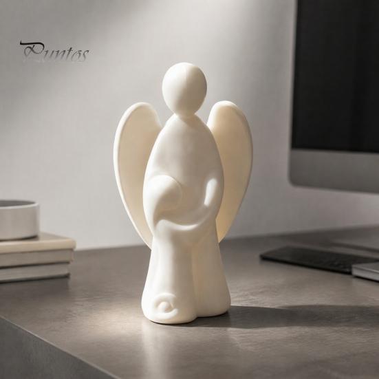 Durable Eco Friendly Craft Gifts 3D Printed Angel Figurine, Abstract with Kid Statue, Minimalist Sculpture, Compact Artistic Tabletop Ornaments Modern