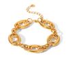 18k Gold-Plated Titanium Steel Bracelet - Elegant, Non-Fading Jewelry for Women